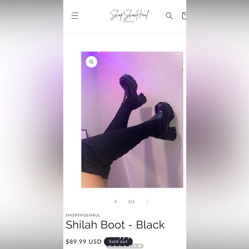 Black Platform Knee-High Boots